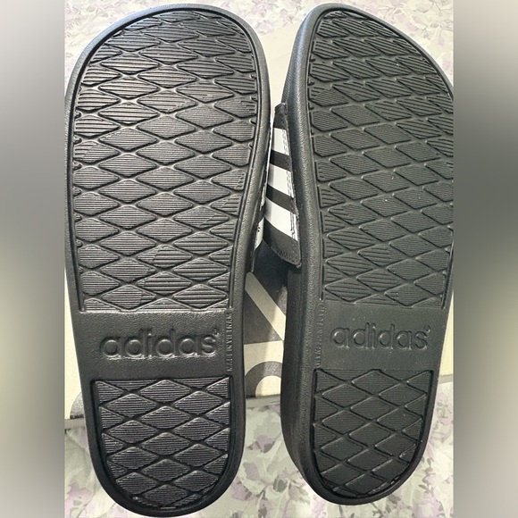 Adidas Women's Black and White Slide Sandals - Picture 6 of 6
